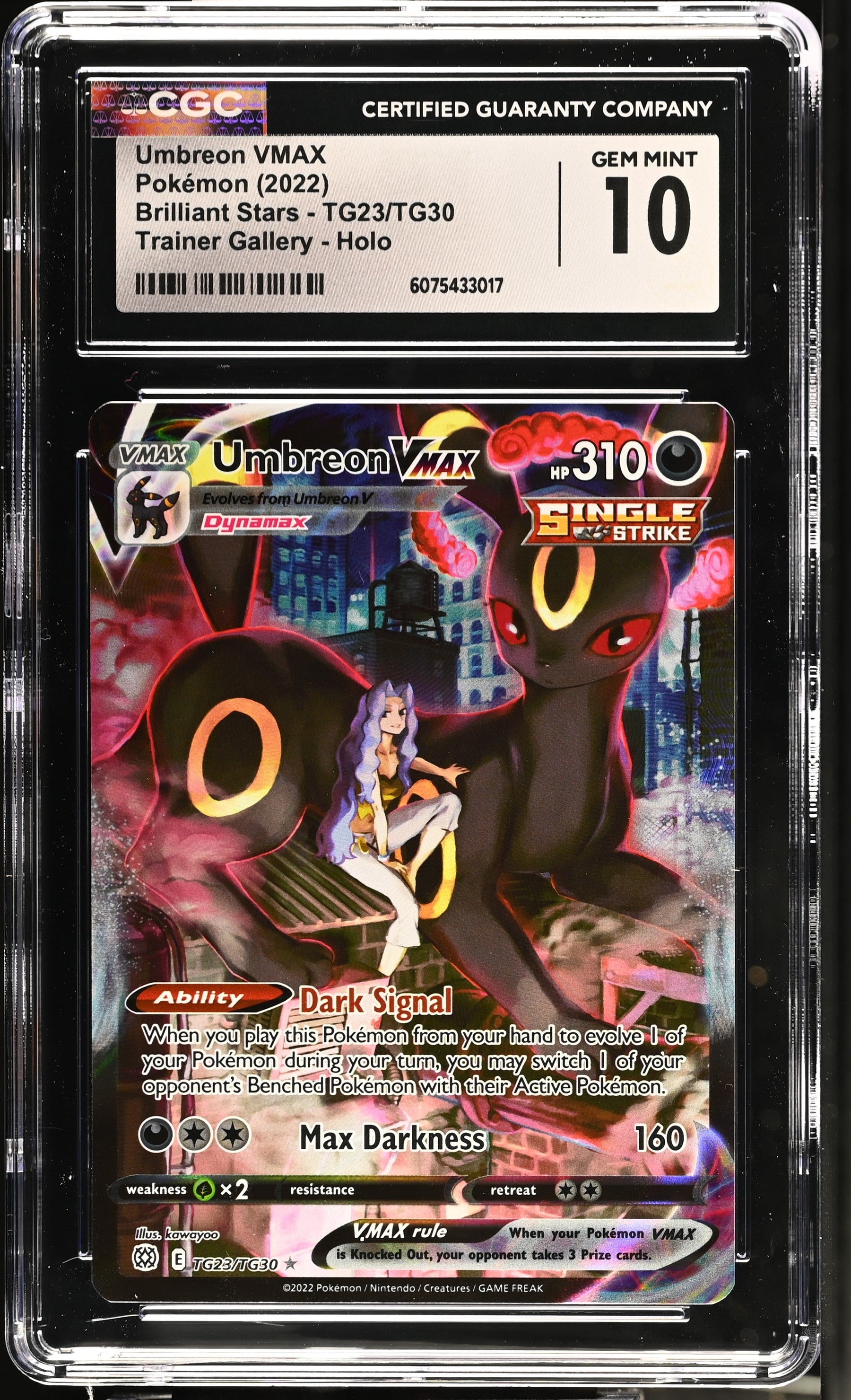 2022 Brilliant Stars Umbreon VMAX 10 CGC #TG23/TG30