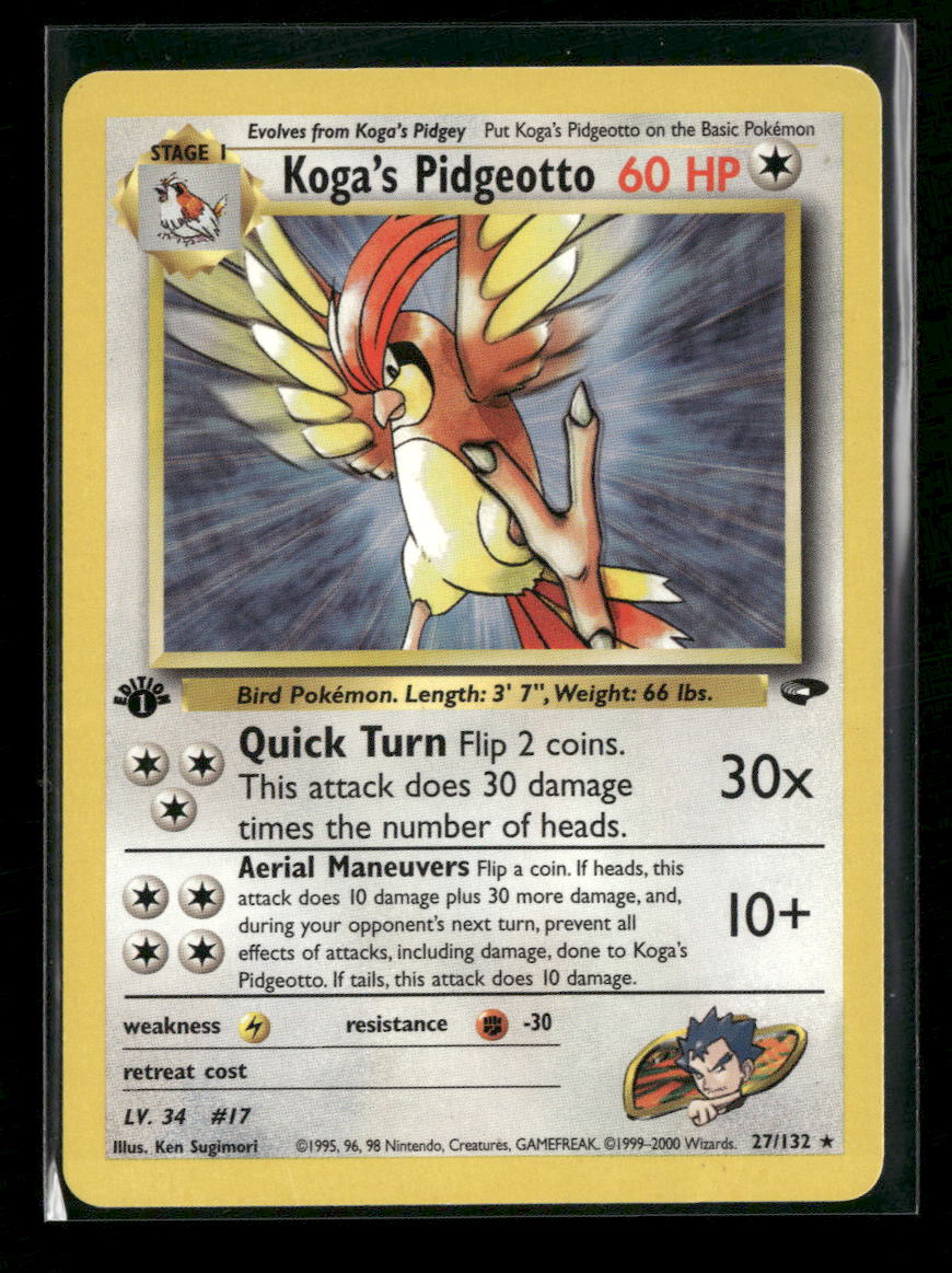 Gym Challenge Koga's Pidgeotto 1st Edition #027/132