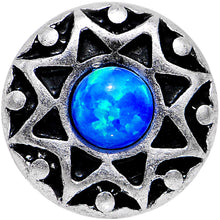 16G 1/4 Blue Faux Opal Star Shine Tragus Cartilage Earring