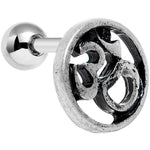 16G 1/4 Steel Circular Ohm Symbol Tragus Cartilage Earring
