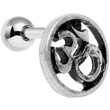 16G 1/4 Steel Circular Ohm Symbol Tragus Cartilage Earring