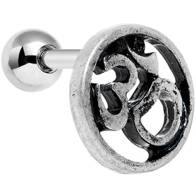 16G 1/4 Steel Circular Ohm Symbol Tragus Cartilage Earring