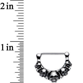 316L Stainless Steel Five Scary Skulls Nipple Clicker