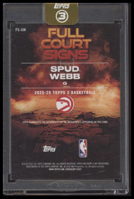 2025-26 Topps 3 Full Court Signs Bronze Spud Webb #/25 Auto #FS-SW