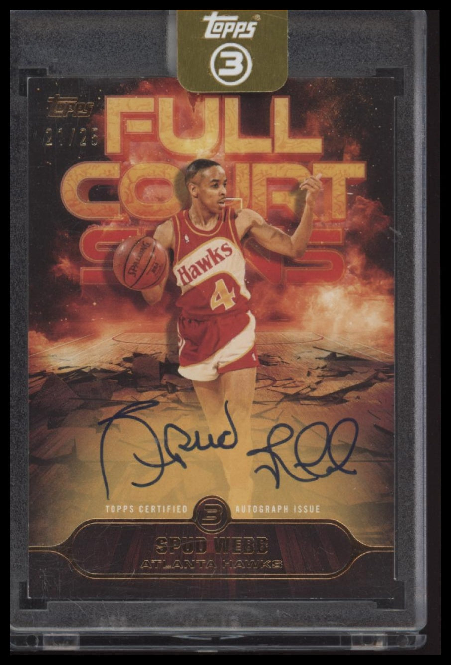 2025-26 Topps 3 Full Court Signs Bronze Spud Webb #/25 Auto #FS-SW