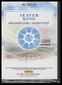 2025 Panini Boys of Summer Jumbo Material Signatures Seaver King #/99
