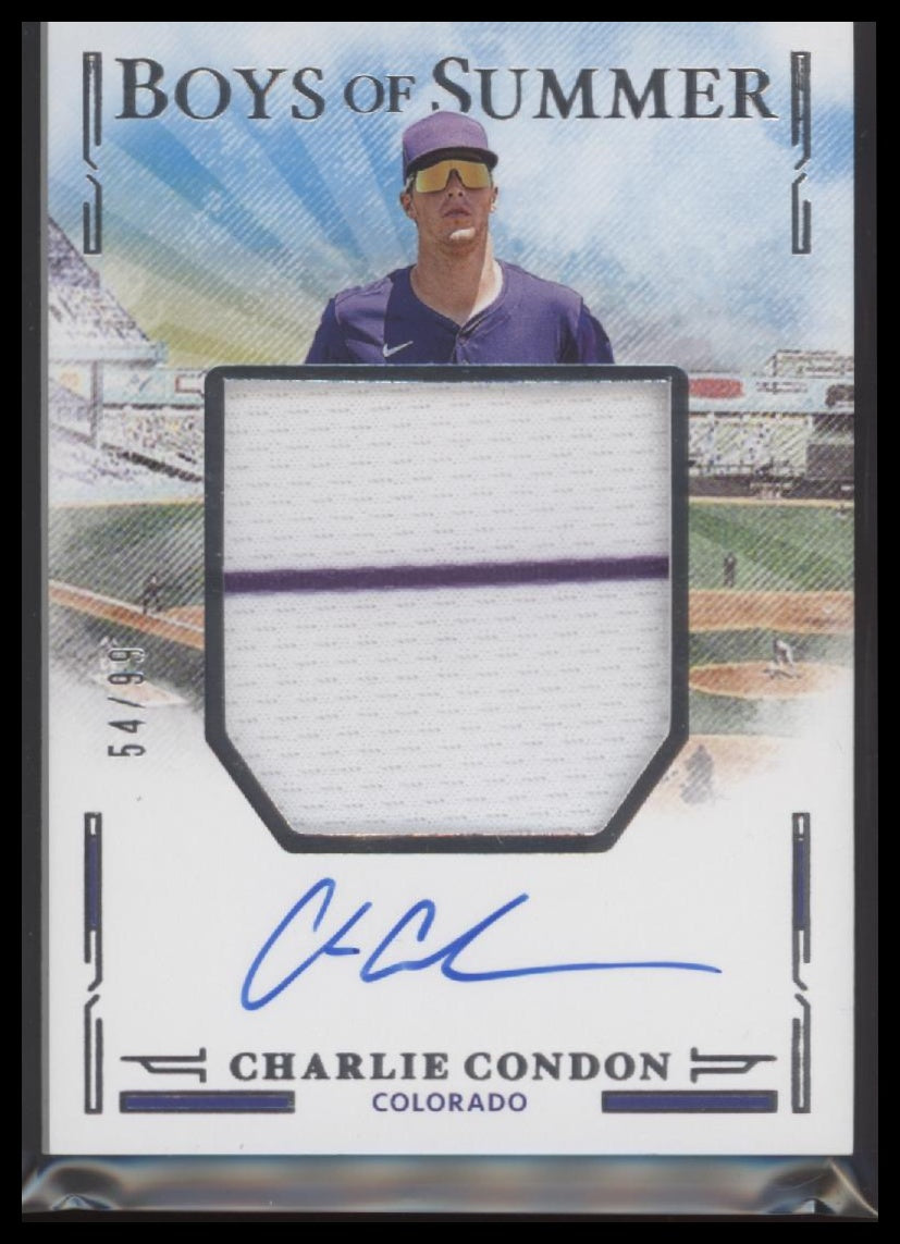 2025 Panini Boys of Summer Jumbo Material Signatures Charlie Condon #/99