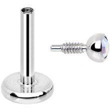 18G 1/4 Aurora 2mm CZ Gem Internally Threaded Cartilage Earring