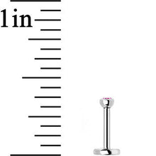 18G 1/4 Pink 2mm CZ Gem Internally Threaded Cartilage Earring