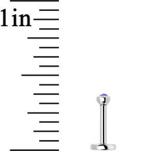18G 1/4 Tanzanite 2mm CZ Internally Threaded Cartilage Earring