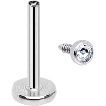 18G 5/16 Clear 2mm CZ Internally Threaded Labret Monroe Tragus