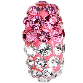 16G 1/4 Pink and Clear Gem Paved Pink Tragus Cartilage Earring