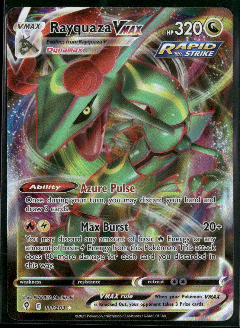 SWSH07: Evolving Skies Rayquaza VMAX #111/203
