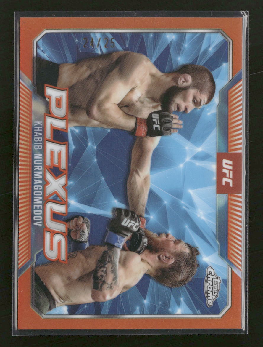 2025 Topps Chrome UFC Plexus Orange Refractor Khabib Nurmagomedov #/25 #PLX-14