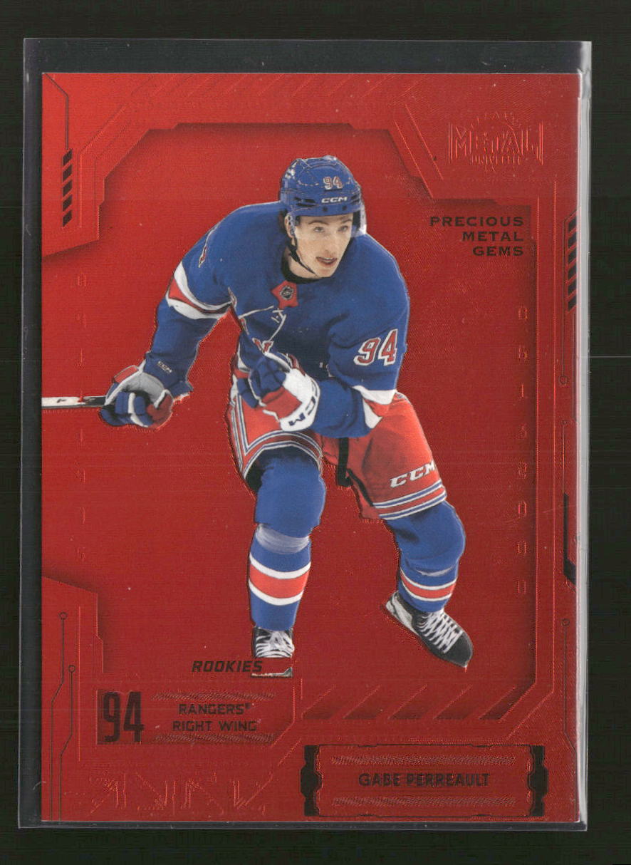 2025-26 SkyBox Metal Universe Precious Metal Gems Red Gabe Perreault #/100 #127