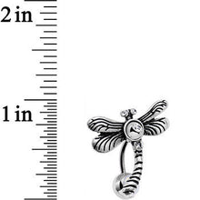 Clear Gem Flyaway Dragonfly Top Mount Belly Ring