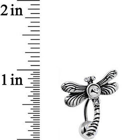 Clear Gem Flyaway Dragonfly Top Mount Belly Ring