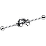 14G Clear Gem Steel Aesthetic Elephant Industrial Barbell 38mm