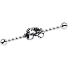 14G Clear Gem Steel Aesthetic Elephant Industrial Barbell 38mm