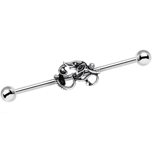 14G Clear Gem Steel Aesthetic Elephant Industrial Barbell 38mm