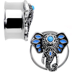 7/8 Faux Turquoise Bound for Bali Elephant Tunnel Plug Set
