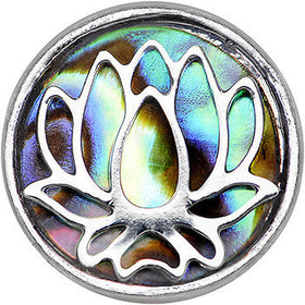 16G 1/4 Abalone Shell Steel Lotus Flower Tragus Cartilage Earring