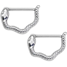 14G 9/16 Stainless Steel Slithering Snake Nipple Clicker Set