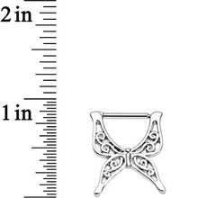 14G 1/2 Stainless Steel Swirly Wing Butterfly Nipple Clicker Set