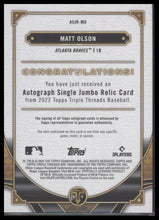 2022 Topps Triple Threads Autograph Single Jumbo Relics Amethyst Matt Olson #/75