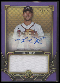 2022 Topps Triple Threads Autograph Single Jumbo Relics Amethyst Matt Olson #/75