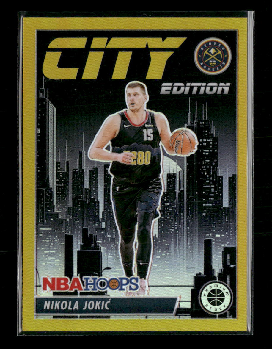 2023-24 Hoops Premium Stock City Edition Gold Prizm Nikola Jokic #/10 #13
