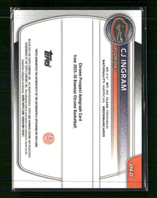 2025-26 Bowman Chrome Prospect Auto Yellow Mojo Refractor CJ Ingram #/75