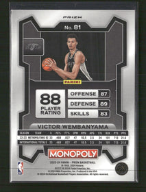 2023-24 Panini Prizm Monopoly Purple Wave Victor Wembanyama #81
