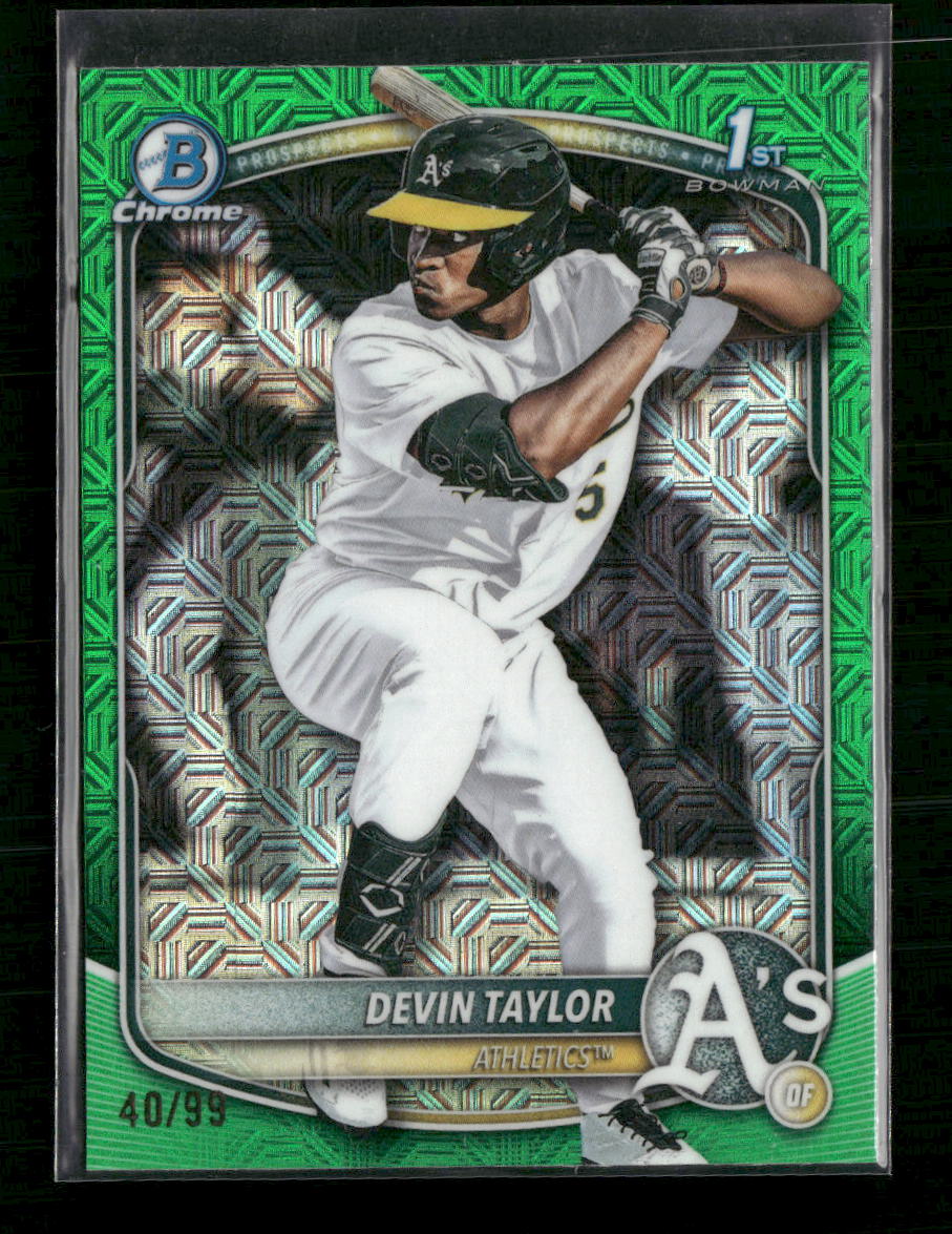2025 Bowman Draft Chrome Green Mojo Refractor Devin Taylor #/99 #BDC-135