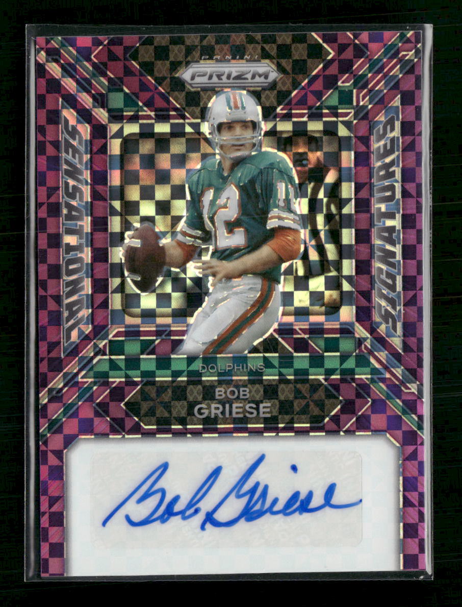 2023 Panini Prizm Sensational Signatures Prizm Purple Power Bob Griese #/49