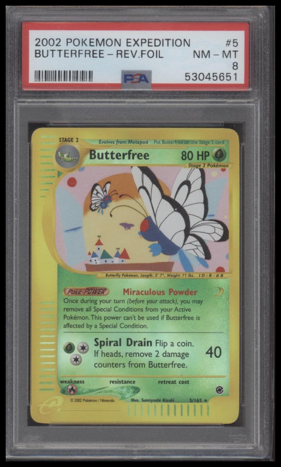 2002 Pokemon Expedition Butterfree-Rev.Foil 8 PSA #5