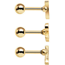 Gold Anodized Red White Blue USA Tragus Cartilage Earring Set of 3