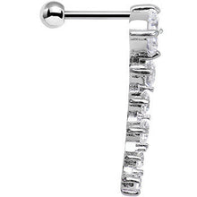 18G 5/16 Clear Gem Cascading Curved Left Ear Cartilage Earring