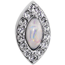16G 1/4 White Faux Opal Clear CZ Marquis Cartilage Earring