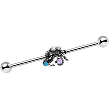 14G Pink Green Blue Faux Opal Octopus Industrial Barbell 38mm