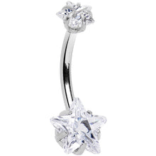 Clear Gem Dynamic Duo Super Star Internally Threaded Belly Ring