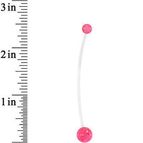 Pink Ultra Glitter Glamour PTFE Pregnancy Belly Ring
