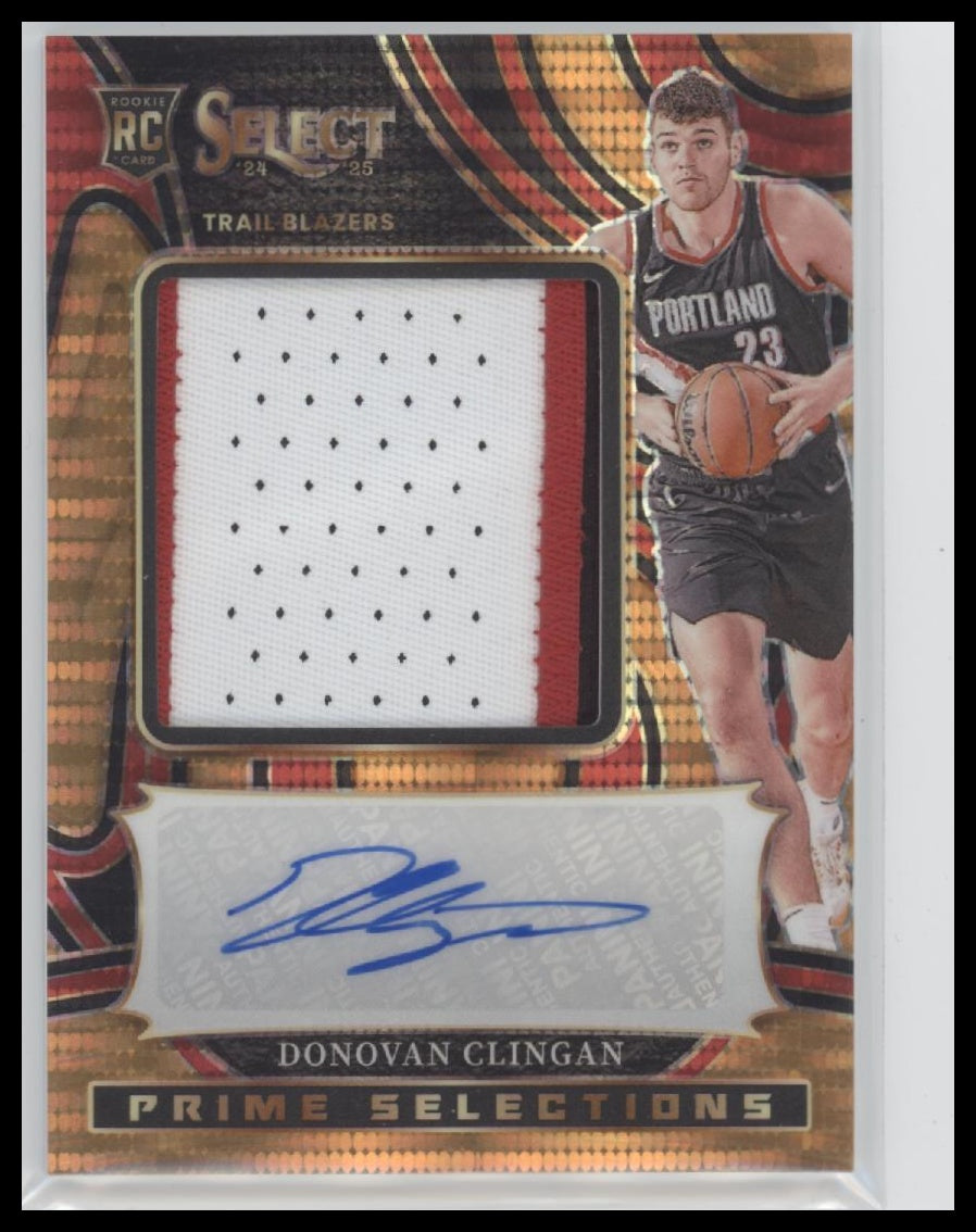 2024-25 Panini Select FOTL Auto Neon Orange #/30 Donovan Clingan #PSS-CLG