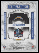 2025 Panini Phoenix Temple Men Autographs Justin Herbert #/49 Auto #TMP-JHT