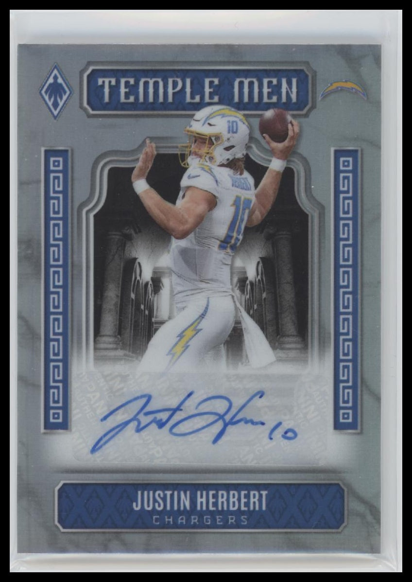 2025 Panini Phoenix Temple Men Autographs Justin Herbert #/49 Auto #TMP-JHT
