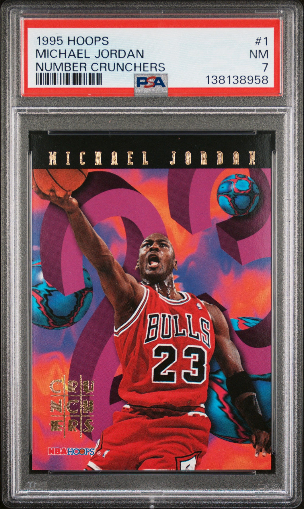 1995 Hoops Number Crunchers Number Crunchers Michael Jordan 7 PSA #1