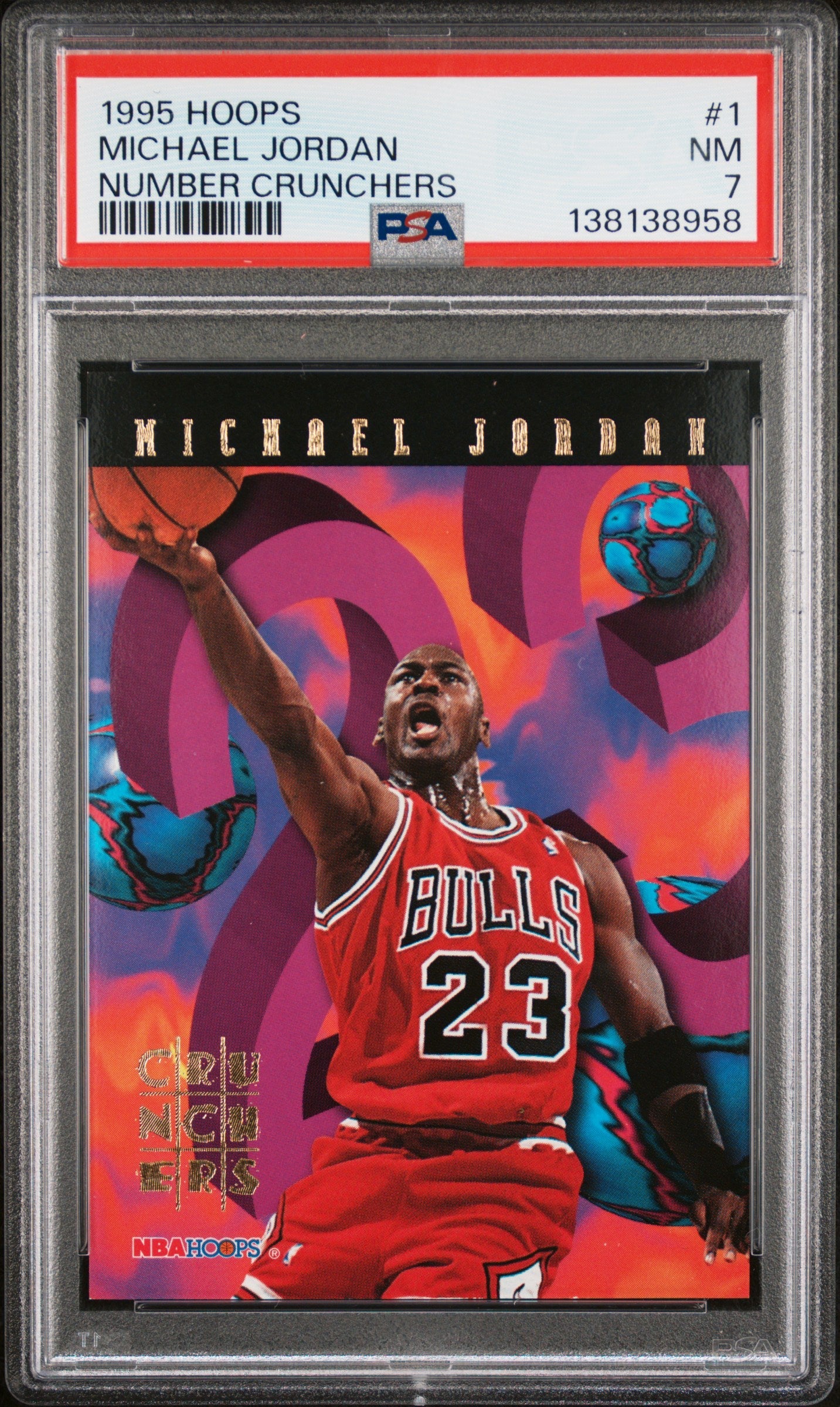 1995 Hoops Number Crunchers Number Crunchers Michael Jordan 7 PSA #1