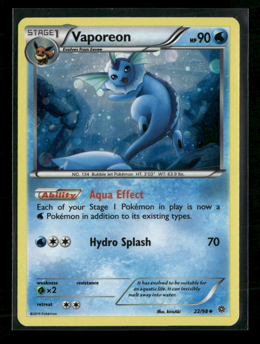 Miscellaneous Cards & Products Vaporeon (Cosmo Holo) #022/098