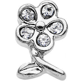 16G Clear Gem Petal Flower Right Ear Cartilage Earring