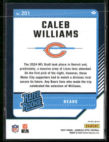 2024 Donruss Optic Blue Scope Caleb Williams #201